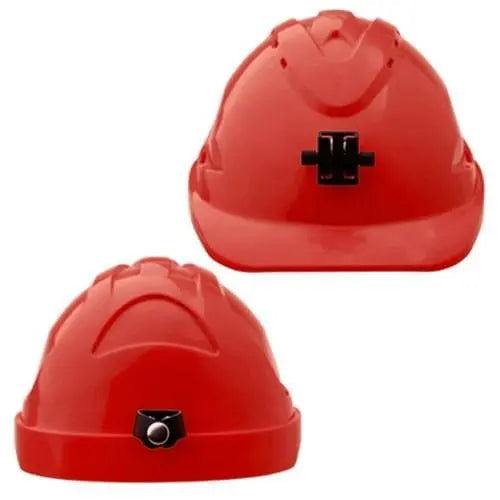 Pro Choicehard Hat (V9) - Unvented, 6 Point Ratchet Harness C/w Lamp Bracket PPE Pro Choice RED